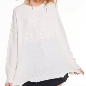 NEW Wildfox Not Today Cream White Sweater - Women's XL